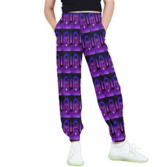 Violet Retro Kids  Elastic Waist Pants by Sparkle