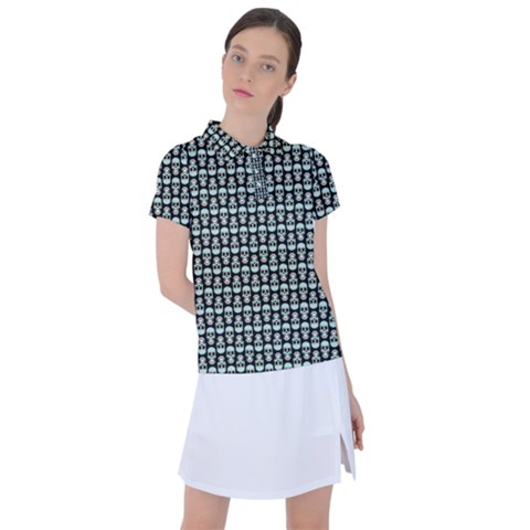 Skull Pattern Women s Polo Tee by Sparkle