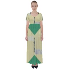 Jamaica, Jamaica  High Waist Short Sleeve Maxi Dress by Janetaudreywilson