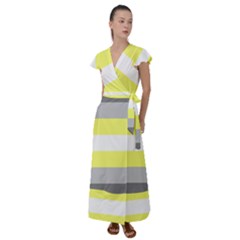 Deminonbinary Pride Flag Lgbtq Flutter Sleeve Maxi Dress by lgbtnation