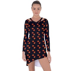 Kawaii Pumpkin Black Asymmetric Cut-out Shift Dress by vintage2030