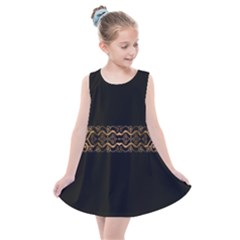 Luxury Ornate Minimal Style Dark Print Kids  Summer Dress by dflcprintsclothing