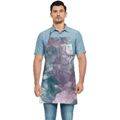 Teal And Purple Alcohol Ink Kitchen Apron by Dazzleway