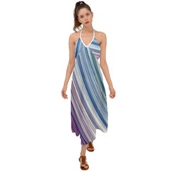 Rainbow Stripes Halter Tie Back Dress  by Dazzleway