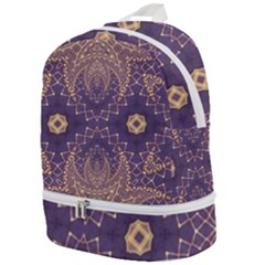 Gold And Purple Zip Bottom Backpack by Dazzleway