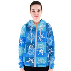 Snowflakes Women s Zipper Hoodie by Sobalvarro