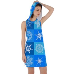 Snowflakes Racer Back Hoodie Dress by Sobalvarro