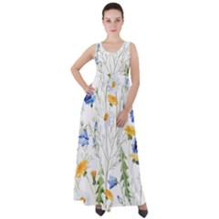 Summer Flowers Empire Waist Velour Maxi Dress by goljakoff