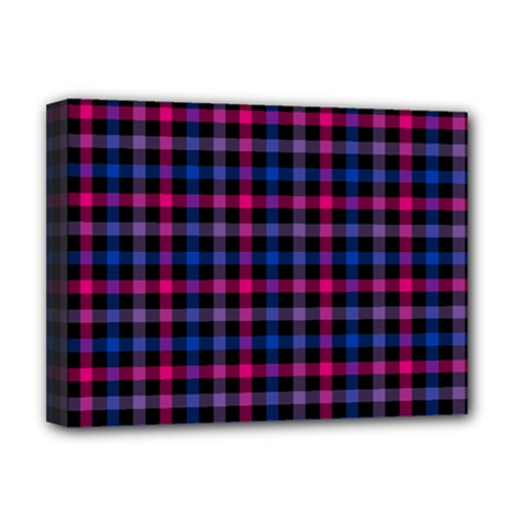 Bisexual Pride Checkered Plaid Deluxe Canvas 16  X 12  (stretched)  by VernenInk