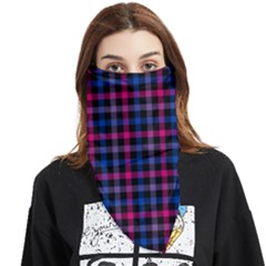 Bisexual Pride Checkered Plaid Face Covering Bandana (triangle) by VernenInk