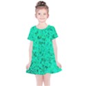 Aqua Marine Glittery Sequins Kids  Simple Cotton Dress View1