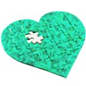 Aqua Marine Glittery Sequins Wooden Puzzle Heart View3