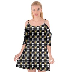 Shiny Skull Cutout Spaghetti Strap Chiffon Dress by Sparkle