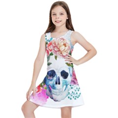 Skull And Flowers Kids  Lightweight Sleeveless Dress by goljakoff