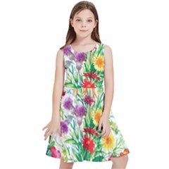 Summer Flowers Kids  Skater Dress by goljakoff