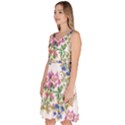 Garden flowers pattern Knee Length Skater Dress With Pockets View2