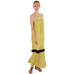 Arylide Yellow & Black - Cami Maxi Ruffle Chiffon Dress by FashionLane