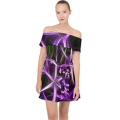 Neurons Brain Cells Imitation Off Shoulder Chiffon Dress by HermanTelo