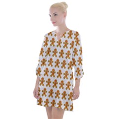 Gingerbread Men Open Neck Shift Dress by Mariart