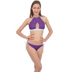 Eminence Purple & White - Cross Front Halter Bikini Set by FashionLane