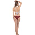 Berry Red & White - Cross Front Halter Bikini Set View2