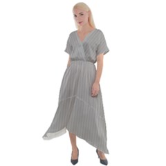 Chalice Silver Grey & Black - Cross Front Sharkbite Hem Maxi Dress by FashionLane