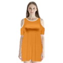 Apricot Orange & White - Shoulder Cutout Velvet One Piece View1