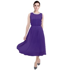 Spanish Violet & White - Round Neck Boho Dress by FashionLane