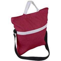 Vivid Burgundy & White - Fold Over Handle Tote Bag by FashionLane