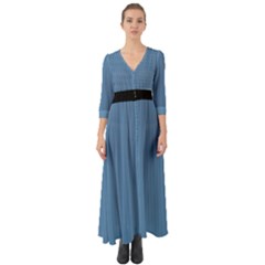 Air Force Blue & Black - Button Up Boho Maxi Dress by FashionLane