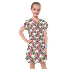 Flowers Pattern Kids  Drop Waist Dress by goljakoff