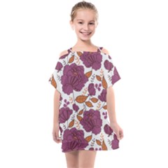 Rose Flowers Kids  One Piece Chiffon Dress by goljakoff