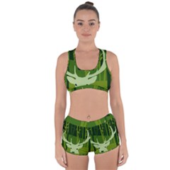 Forest Deer Tree Green Nature Racerback Boyleg Bikini Set by HermanTelo