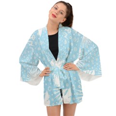 Flower Illustrations Long Sleeve Kimono by HermanTelo