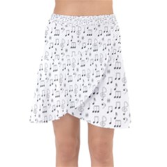 Music Notes Wallpaper Wrap Front Skirt by Mariart