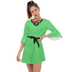 Algae Green - Criss Cross Mini Dress by FashionLane