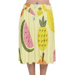 Fruit Velvet Flared Midi Skirt by HermanTelo