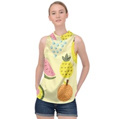 Fruit High Neck Satin Top by HermanTelo