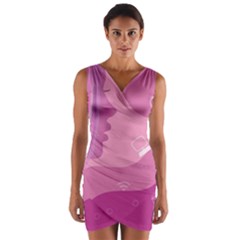 Online Woman Beauty Purple Wrap Front Bodycon Dress by Mariart