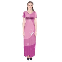 Online Woman Beauty Purple Short Sleeve Maxi Dress by Mariart