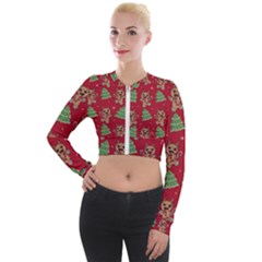 Gingerbread Krampus Long Sleeve Cropped Velvet Jacket by Valentinaart