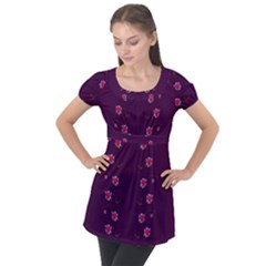 Love Is So Big In The Natures Mosaic Puff Sleeve Tunic Top by pepitasart