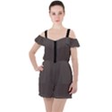 Ash Grey - Ruffle Cut Out Chiffon Playsuit View1