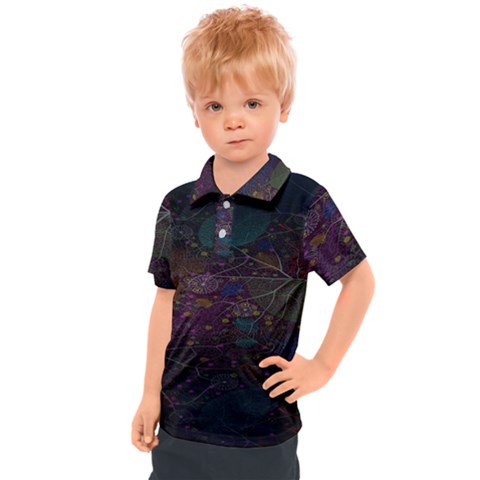 Fractal Leafs Kids  Polo Tee by Sparkle