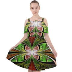 Fractal Design Cut Out Shoulders Chiffon Dress by Sparkle