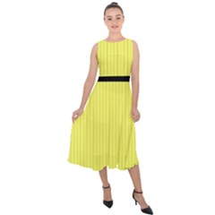 Laser Lemon - Midi Tie-back Chiffon Dress by FashionLane