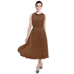 Caramel Cafe Brown - Round Neck Boho Dress by FashionLane