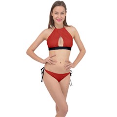 Christmas Red - Cross Front Halter Bikini Set by FashionLane