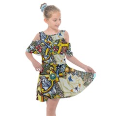 The Illustrated Alphabet - P - By Larenard Kids  Shoulder Cutout Chiffon Dress by LaRenard