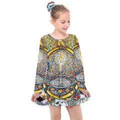 The Illustrated Alphabet - O - By Larenard Kids  Long Sleeve Dress by LaRenard